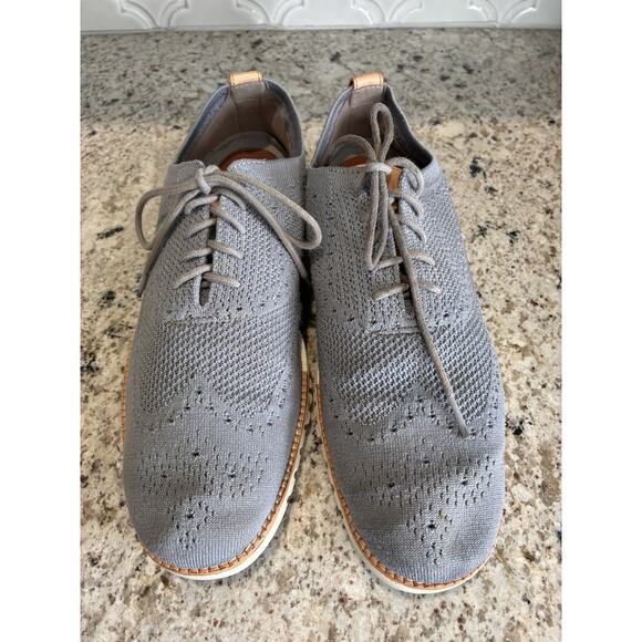 Cole Haan ZeroGrand Shoes Men Sz 10 Stitchlite Oxford Wingtip Gray C24944 main image 5